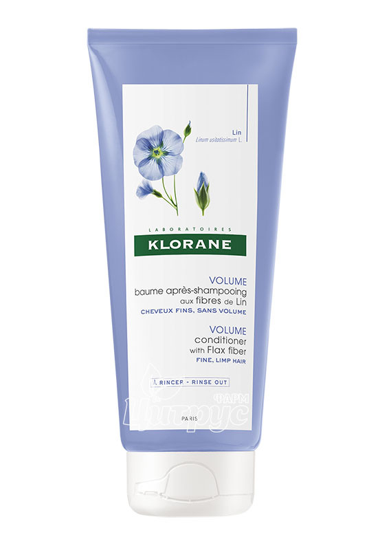 Клоран (Klorane) Бальзам-ополіскувач з волокнами льону для додання об*єму тонким волоссям 200 мл