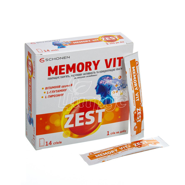 Зест (Zest) Меморі Віт (Memory Vit) таблетки стик 14 штук