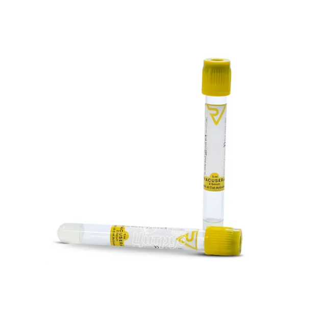 Пробірка вакуумна Вакусера (Vacusera) для збора крові 16х100 мм ІVD з гелем і активатором згортання 8 мл стерильна із золотою кришкою 100 штук