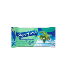 Серветки вологі Супер Фреш (Super Fresh) breeze 15 штук