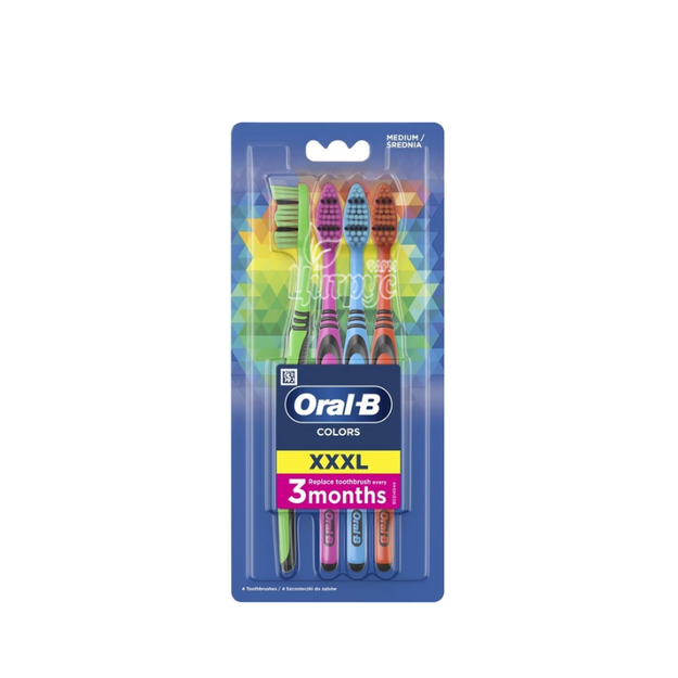 Зубна щітка Орал-Бі (Оral-B) Colors середньому 4 штуки