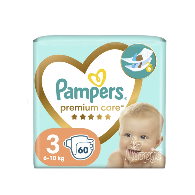 Підгузки для дітей Памперс (Pampers) Преміум Кер (Premium Care) 3 (6 - 10 кг) midi 60 штук