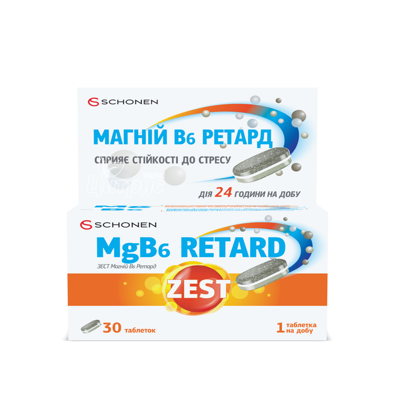 фото 1-1/Зест (Zest) Антистрес MgB6 ретард таблетки 30 штук