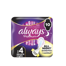 Прокладки гігієнічні жіночі Олвейс (Always) Платінум Секьюр Найт (Platinum Secure Night) 10 штук