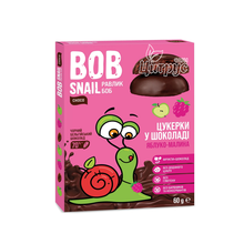 Цукерки Боб Снеіл (Bob Snail) Яблуко і малина в бельгійському чорному шоколаді 60 г