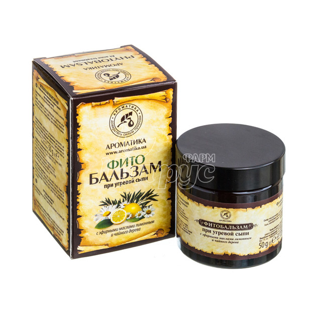 Фітобальзам при вугревому висипанню з ефірними маслами лимоного та чайного дерева 50г