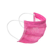 Маска медична Славна 3-х шарова на гумових рожева 50 штук
