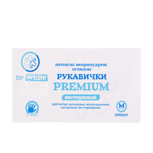 Рукавички оглядові Доктор Вайт Преміум (Dr. White Premium) латексні нестерильні без пудри розмір М пара