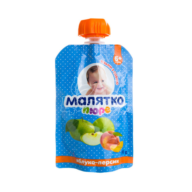 Пюре Малятко яблуко-персик з 5 місяців 90 г