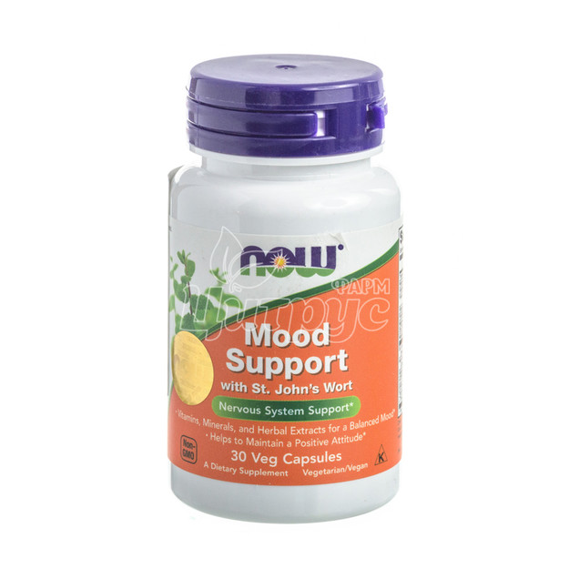 Муд Сапорт 30 штук Нау Фудс (Mood Support Now Foods) підтримка ЦНС капсули вегетеріанські 