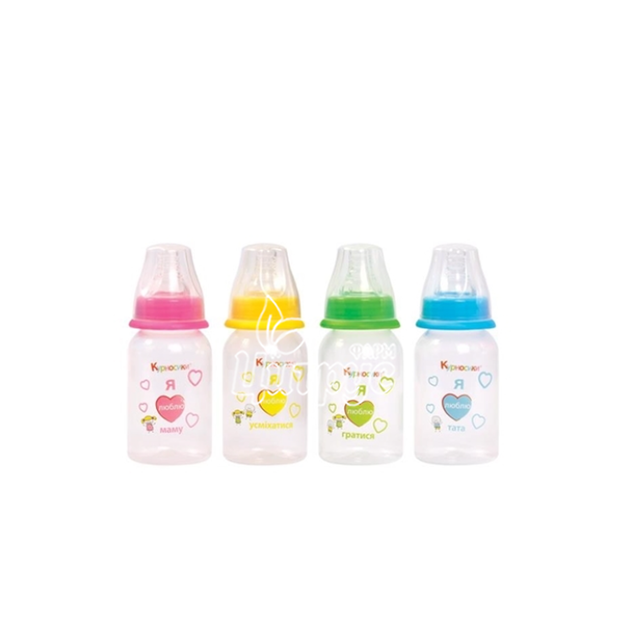 Пляшка Курносики кругла з силіконовою соскою 125 мл 7001