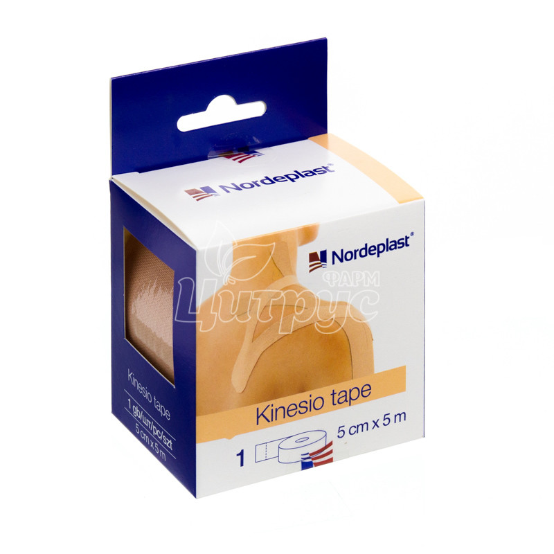 фото 1-1/Пластир кінеза Тейп 5 см х5 м бежевий