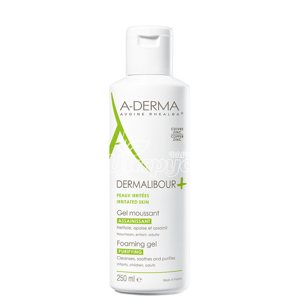 А-Дерма (A-Derma) Дермалібур + (Dermalibour +) Гель з молочка вівса Реальба для очищення пошкодженої і роздратованою шкіри