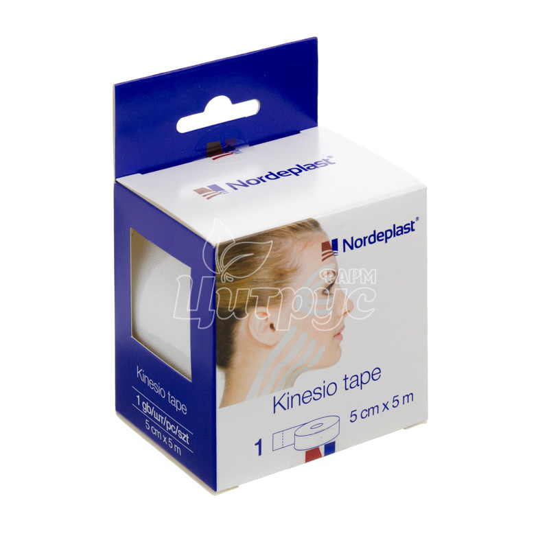 фото 1-1/Пластырь Кинезио Тейп 5 см х 5 м белый