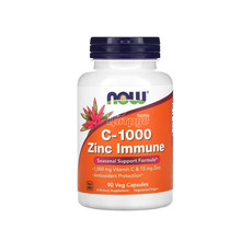 Вітамін С-1000 Цинк Імун Нау Фудс (Vitamin C Now Foods) капсули 1000 мг 90 штук