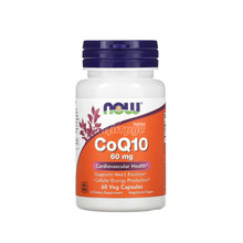 Коензим Q10 Нау Фудс (Coenzyme Q10 Now Foods) капсули вегетеріанські 60 мг 60 штук