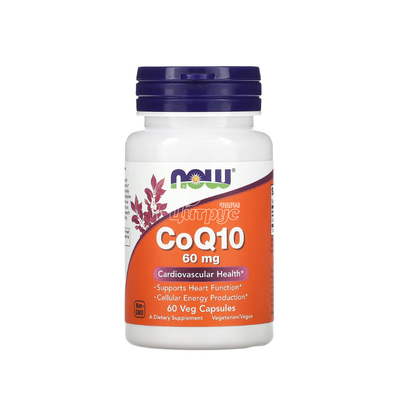 фото 1-1/Коензим Q10 Нау Фудс (Coenzyme Q10 Now Foods) капсули вегетеріанські 60 мг 60 штук