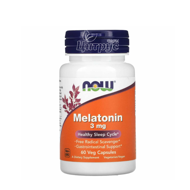 Мелатонін 3 мг Нау Фудс (Melatonin Now Foods) капсули вегетеріанські 60 штук