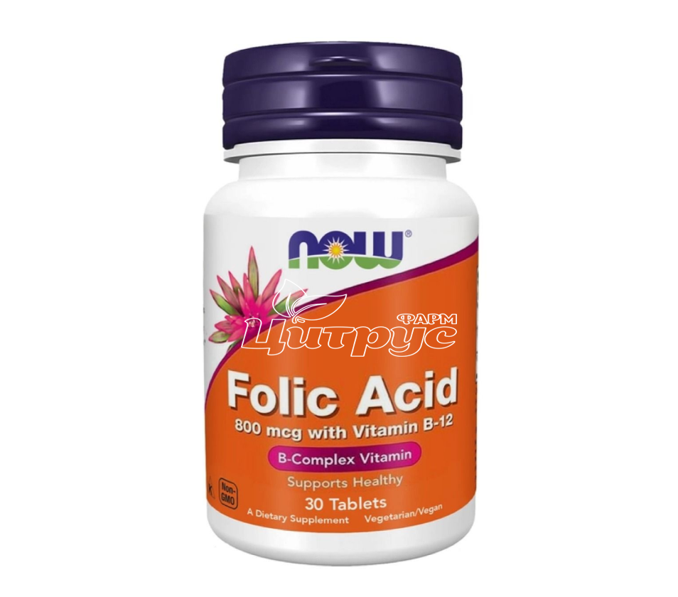 фото 1-1/Фолієва кислота Нау Фудс (Folic acid Now Foods) таблетки 30 штук