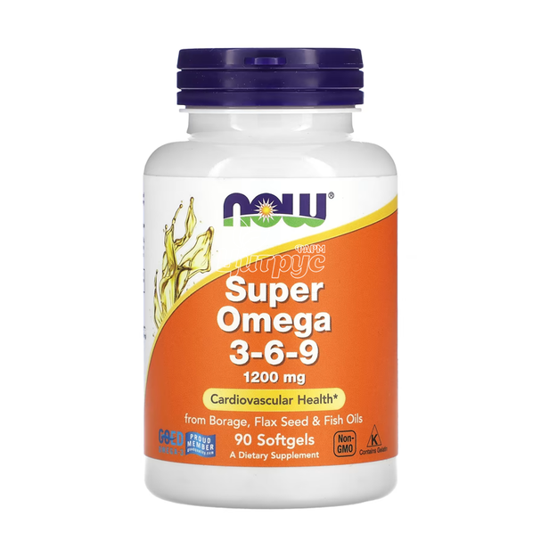 Супер Омега 3-6-9 Нау Фудс (Omega Now Foods) капсули гелеві 1200 мг 90 штук