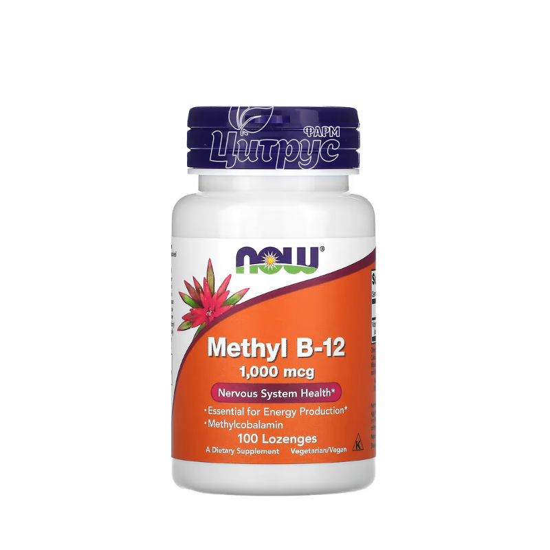 фото 1-1/Метил В-12  1000 мкг 100 штук Нау Фудс (Methyl B-12 Now Foods) льодяники