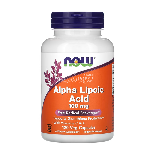 Альфа-Ліпоєва кислота Нау Фудс (Alpha-Lipoic acid Now Foods) капсули вегетеріанські 100  мг120 штук