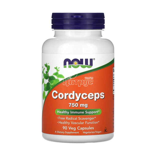 Кордицепс Нау Фудс (Cordyceps Now Foods) Підтримка імунітету капсули вегетеріанські 750 мг 90 штук