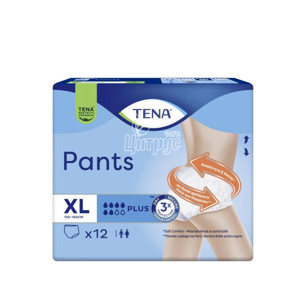 Підгузки-трусики для дорослих Тена (Tena) Пантс Плюс Екстра Лардж (Pants Plus Extra Large) 12 штук 