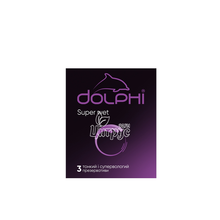 Презервативи Долфі (Dolphi) Супер Вет (Super Wet) супертонкі з силіконовою змазкою 3 штуки