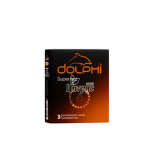 Презервативи Долфі (Dolphi) Супер хот (Super hot) анатомічної форми з крапками та ребрами зі змазкою яка має зігріваючий ефект 3 штуки