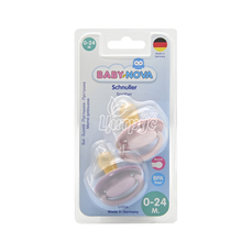 Соска пустушка Бебі-Нова (Beby-Nova) Моно латексна кругла рожева і бузкова 2 штуки 23500-1