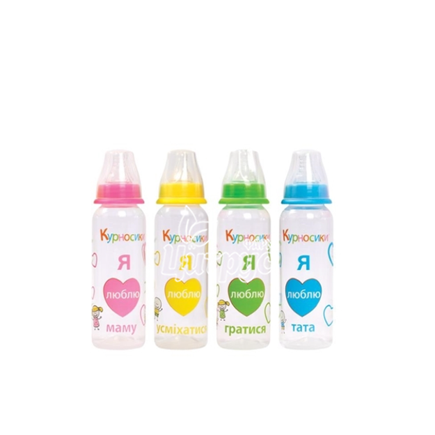 Пляшка Курносики кругла з силіконовою соскою 250 мл 7002