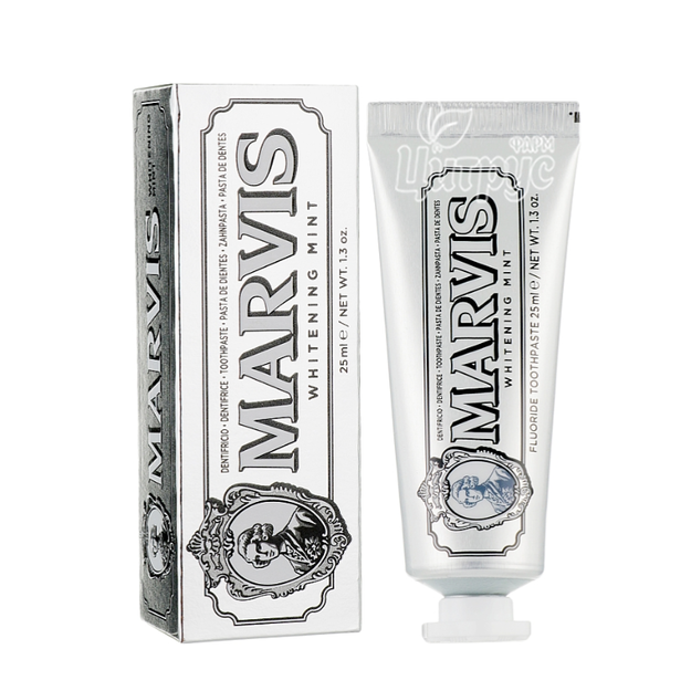Зубна паста Марвіс (Marvis) Вайтінг Мінт (Whitening Mint) Відбілююча з фторидом 25 мл
