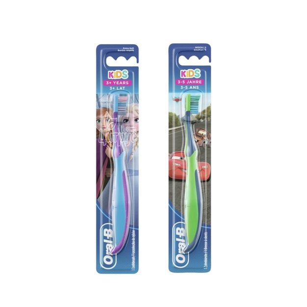 Зубна щітка дитяча Орал -Бі (Oral-B) Кідс (Kids) Карс/Фрозен (Cars/Frozen) з 3 до 5 років екстра м*яка