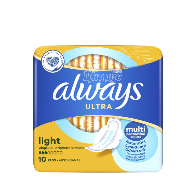 Прокладки гігієнічні жіночі Олвейс (Always) Ультра Лайт Сінгл (Ultra Light Single) 10 штук