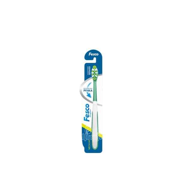 Зубна щітка Феско (Fesco) Компліт Медіум (Complete Medium) зелена