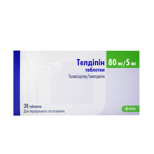 Телдіпін таблетки 80 мг/5 мг 30 штук