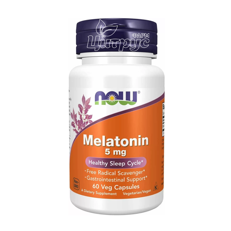 фото 1-1/Мелатонін 5 мг Нау Фудс (Melatonin Now Foods) капсули вегетеріанські 60 штук