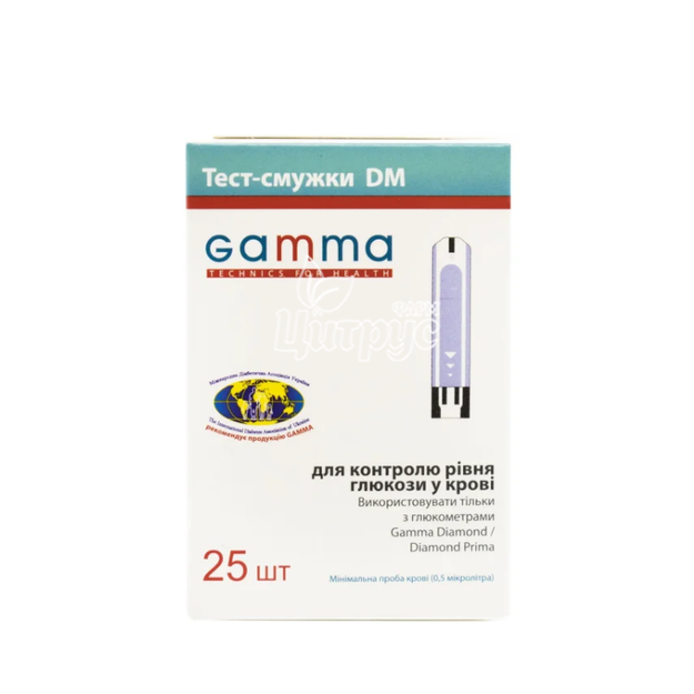 Тест-смужки для глюкометра Гамма ДМ (Gamma DM) 25 штук