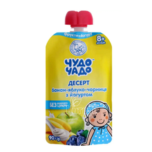 Десерт Чудо-Чадо бананово-яблучно-чорничний з йогуртом з 6 місяців 90 г