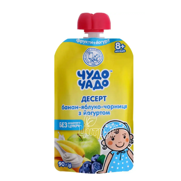 Десерт Чудо-Чадо бананово-яблучно-чорничний з йогуртом з 6 місяців 90 г