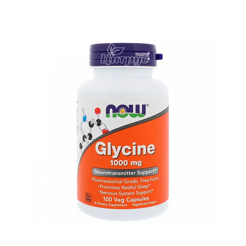 фото 1-1/Гліцин Нау Фудс (Glycine Now Foods) капсули вегетеріанські 1000 мг 100 штук