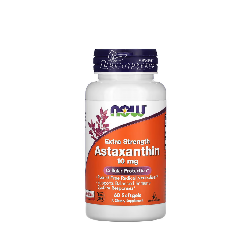 фото 1-1/Астаксантин Нау Фудс (Astaxanthin Now Foods) Потужний антиоксидант капсули гелеві 10 мг 60 штук