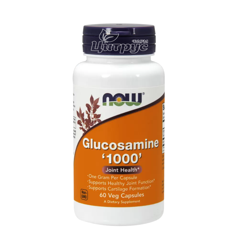 фото 1-1/Глюкозамін "1000"  Нау Фудс (Glucosamine Now Foods) капсули вегетеріанські 1000 мг 60 штук