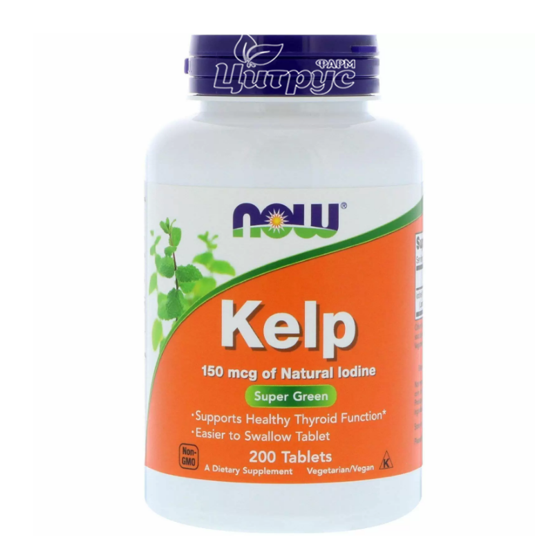 фото 1-1/Келп 150 мкг 200 штук Нау Фудс (Kelp Now Foods) Підтримка щитовидної залози таблетки вегетеріанські 