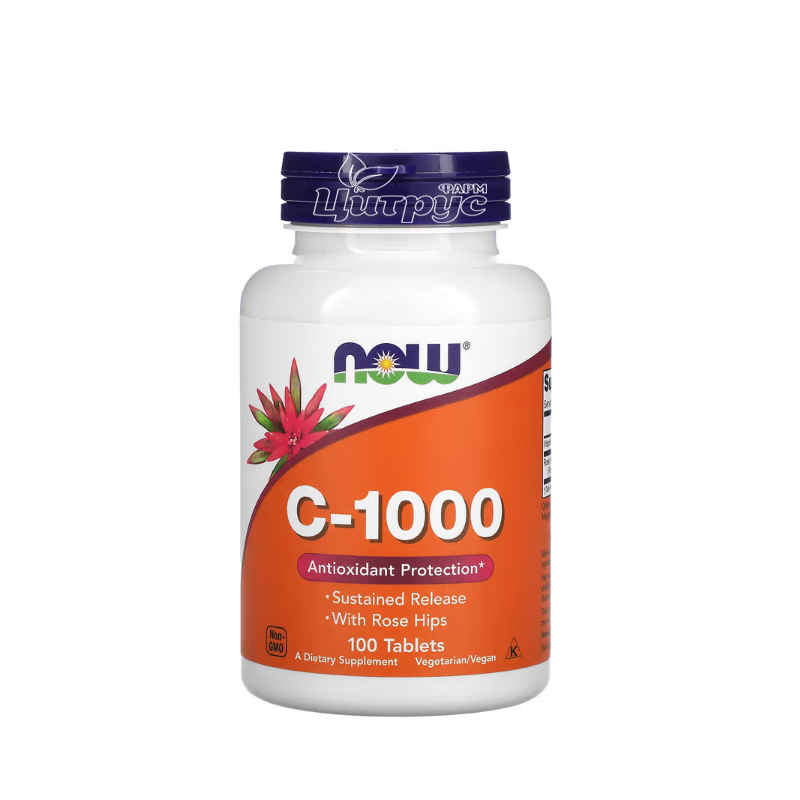 фото 1-1/Вітамін С-1000 з шипшиною Нау Фудс (Vitamin C-1000 Now Foods) таблетки 100 штук
