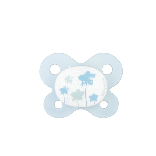 Соска Пустушка Бебі-Нова (Baby-Nova) силіконова ортодонтична з 0-2 місяців блакитна 24227-2