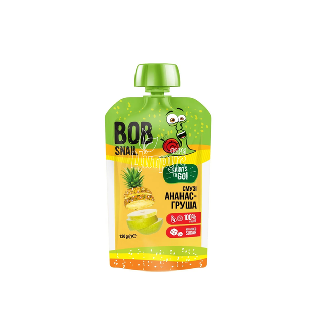 Пюре Боб Снейл (Bob Snail) Смузі Ананас-Груша 120 г