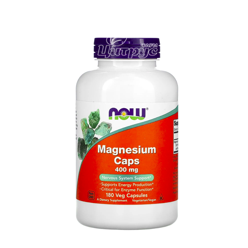 фото 1-1/Магній Капс Нау Фудс (Magnesium Caps Now Foods) капсули вегетеріанські 400 мг 180 штук