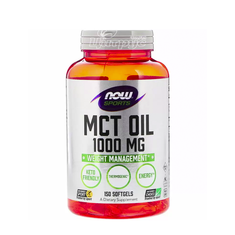 фото 1-1/Олія МСТ Нау Фудс (MCT Oil Now Foods) Підтримка ваги капсули гелеві 1000 мг 150 штук